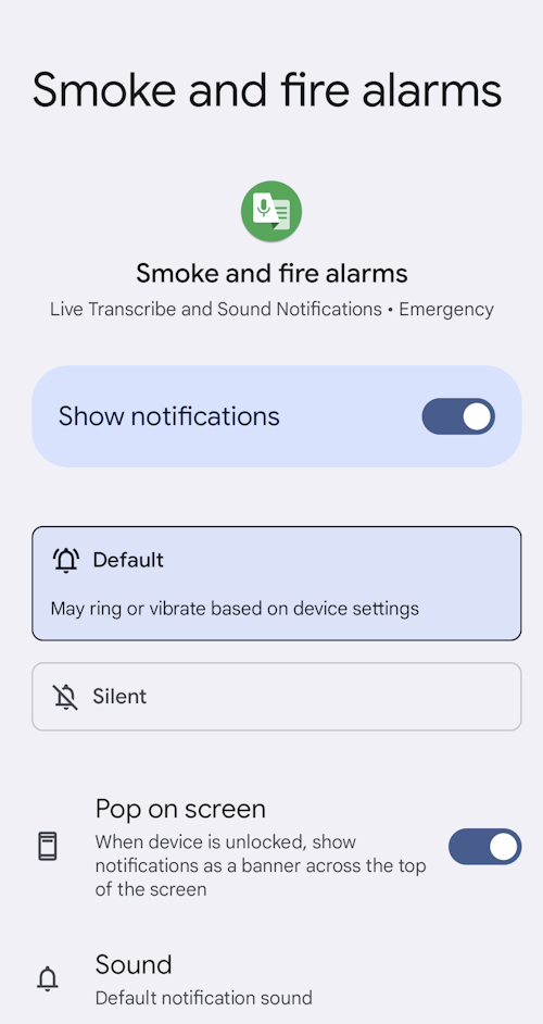 Tap on each sound to set individual alerts.